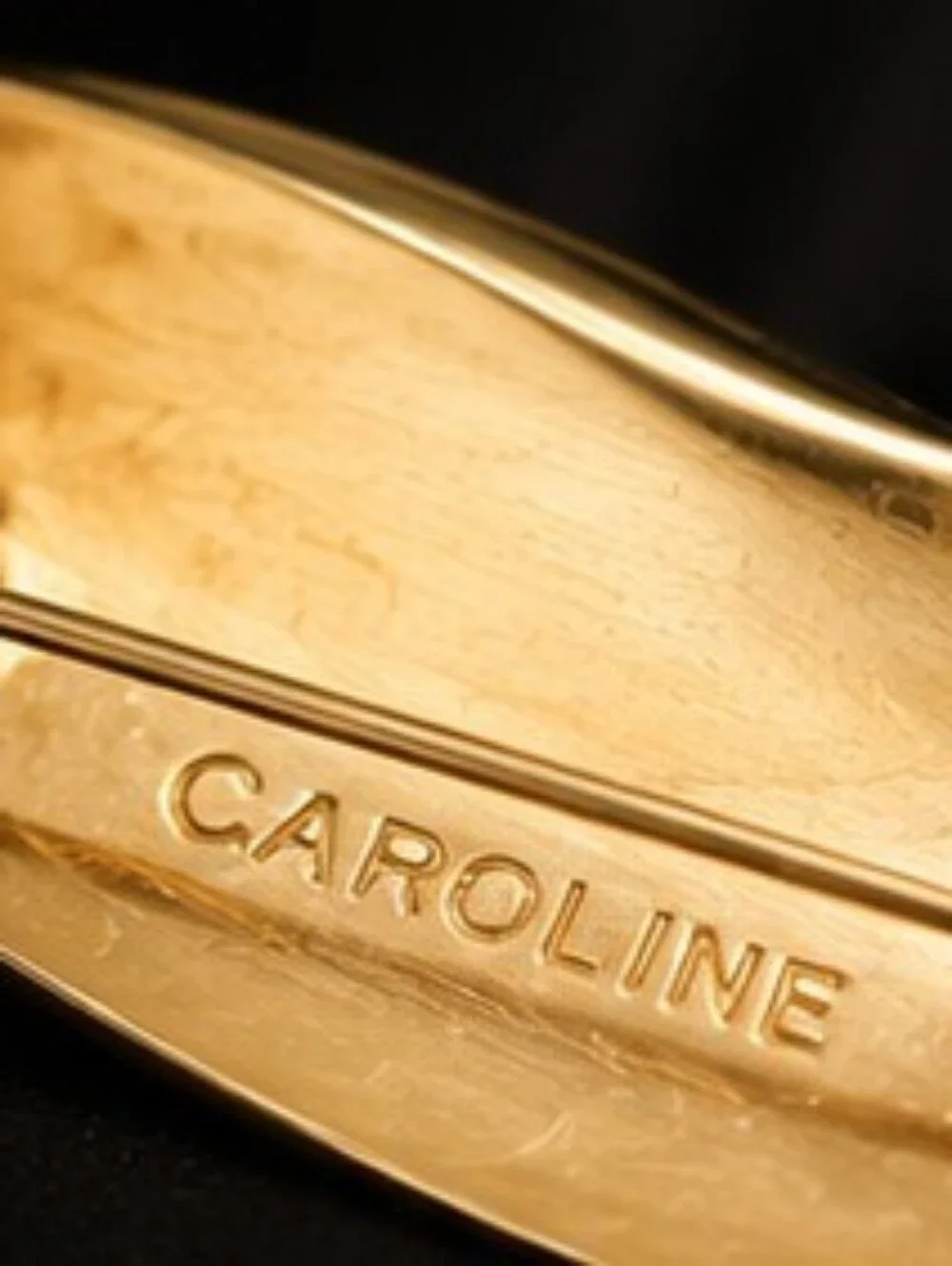 Vintage CAROLINE Gold Tone Sculptural Leaf Brooch MCM Modernist Signed Pin